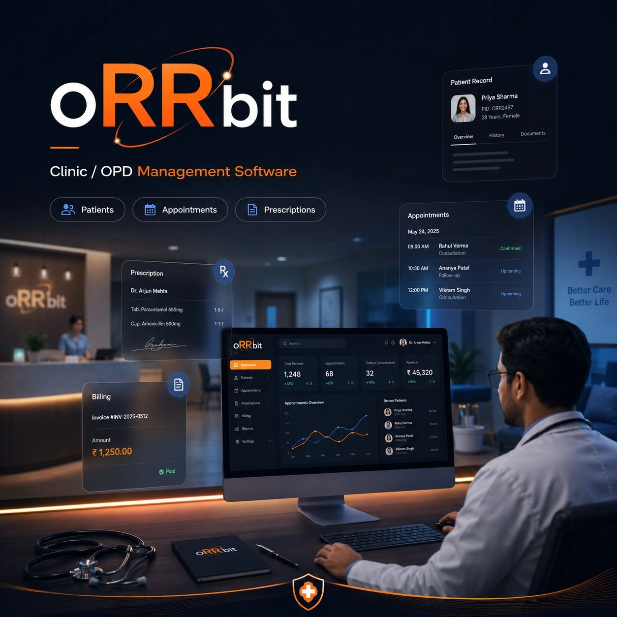 oRRbit™ Clinic / OPD Management Software screenshot